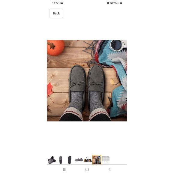 New Men's 11 Grey Homitem Moccasin Memory Foam Slippers House Shoes Indo… - Picture 4 of 12